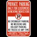 Private Parking Only For Customers Sign